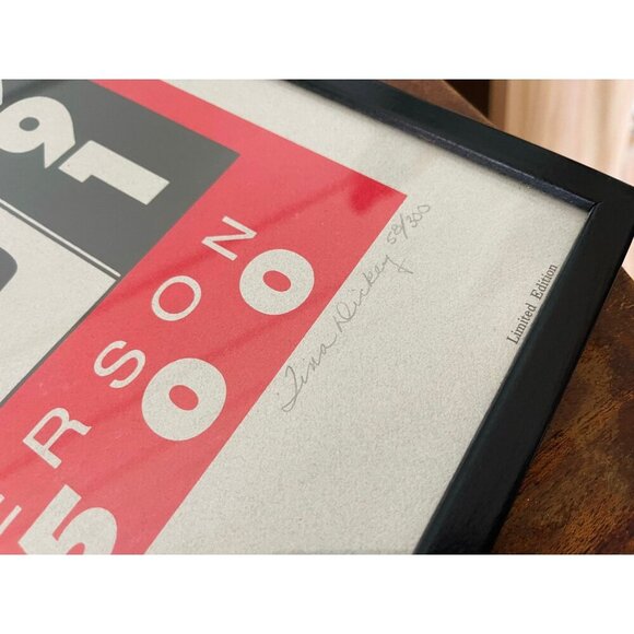 1991 City of Anderson Little 500 race art Tina Dickey 58/300 framed linoleum - Picture 4 of 6